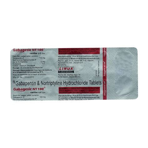 Gabagesic Nt 100mg Tablet 10 S Price Uses Side Effects Composition