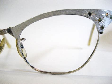 60s Silver Cat Eye Glasses With Cute Rhinestones Salute Flickr