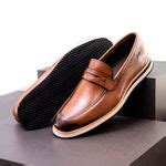 Sapato Casual Loafer Masculino Faway Durhan Whisky Faway Handmade Shoes