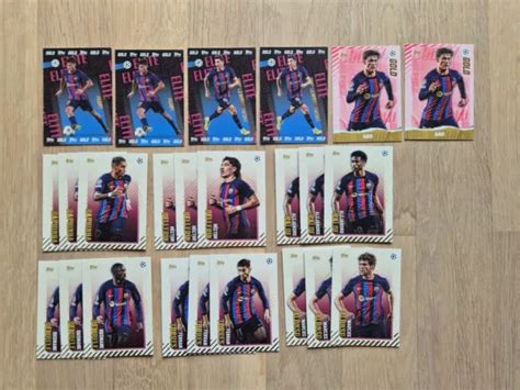 TOPPS GOLD UCC 2022 23 FC Barcelona 24 Cards Lot Pedri Gavi Etc