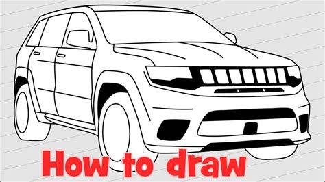 How To Draw Jeep Grand Cherokee Trackhawk Youtube