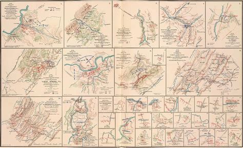 Collage Of Virginia Civil War Battlefields Maps Pub 1895 By Usa