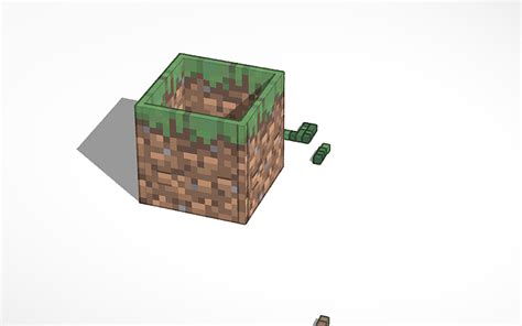 3d Design Minecraft Grass Block Tinkercad