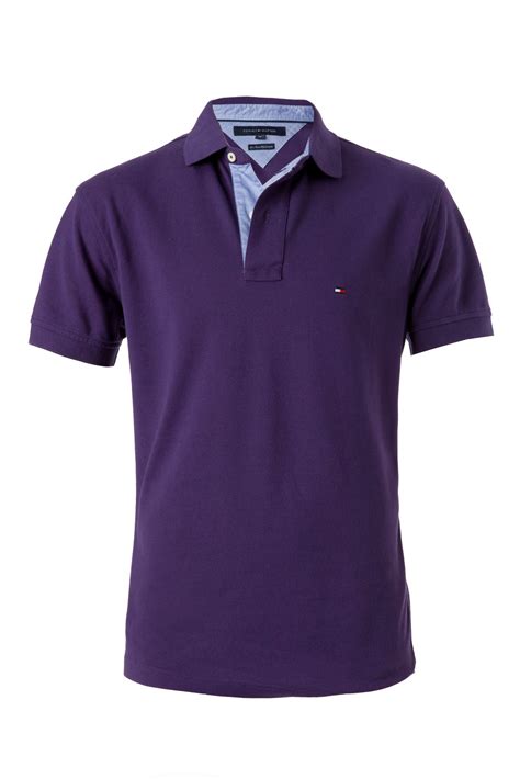 Tommy Hilfiger Classic Tommy Polo Shirt In Purple For Men Lyst