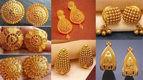 2020 Latest Gold Stud Earrings Design For Ladieslight Weight Gold