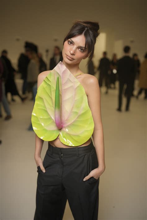 Emily Ratajkowski Completely Naked Under Her Leather Trench