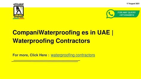 PPT Waterproofing Companies In UAE Waterproofing Contractors