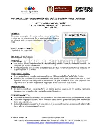 Pnle Lectura Compartida O Conjetural PDF Descarga Gratuita