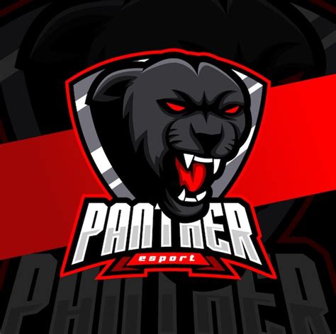 Diseños de logotipo de pantera mascota esport Vector Premium