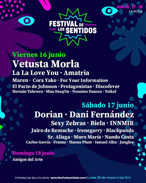 Festival De Los Sentidos Cartel Entradas Horarios Y Hoteles