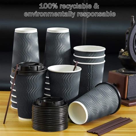 Custom Printing Eco Friendly 8oz Insulated Disposable Double Ripple Wall Coffee Paper Cup For