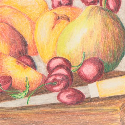 Bud Thurman Still Life Colored Pencil Drawing Of Fruit Ebth