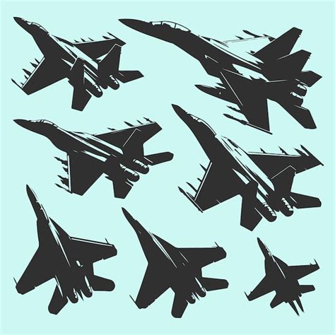 Premium Vector Flat Design Fighter Jet Silhouette