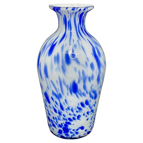 Vase En Verre D Art Italien Couleur Bleu Et Vert Italie Vers