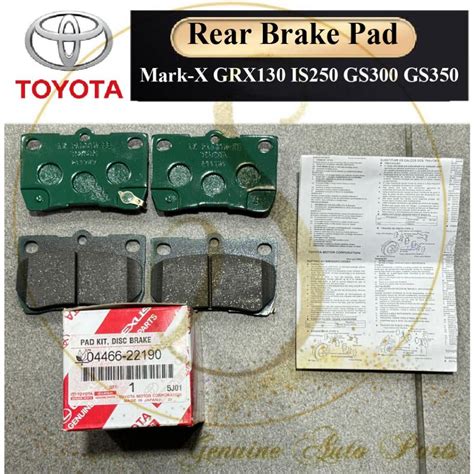 100 Original Toyota Mark X Mark X 2005 Lexus Is250 Gs300 Gs350 Rear Brake Pad 04466 22190