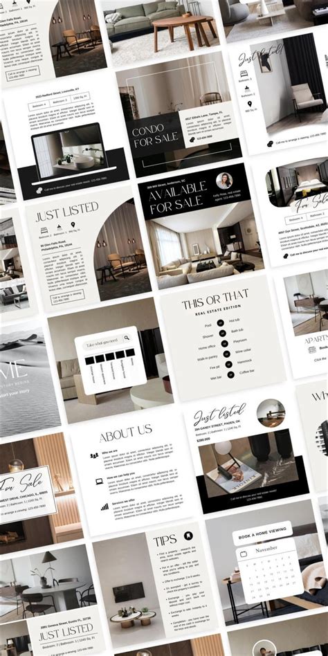 Black Real Estate Templates Real Estate Marketing Social Media Posts