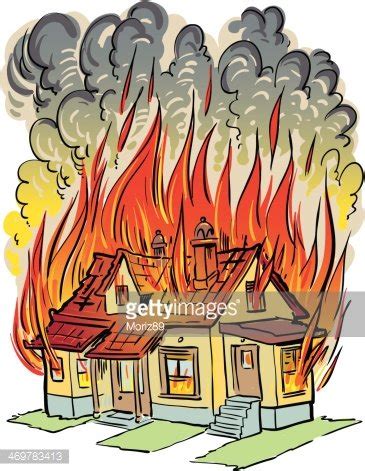 Isolated Cabin House On Fire Royalty Free Vector Image Clip Art Library