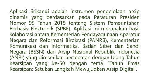 Manfaat Aplikasi Srikandi Bagi Pengadministrasian Daerah Ppt Free