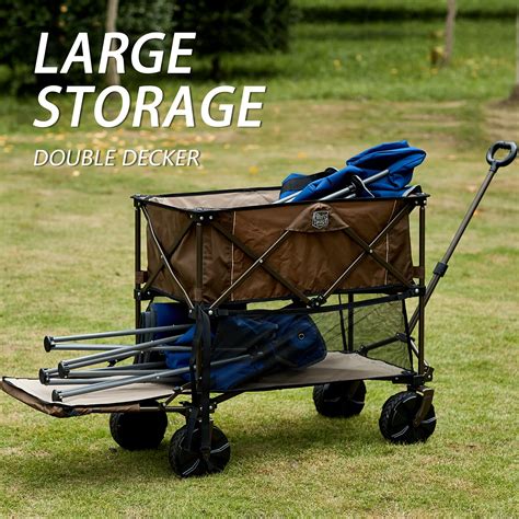 Timber Ridge Double Decker Folding Camping Wagon Beach Trolley Heavy