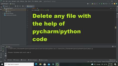 How To Delete Any File With The Help Of Pycharm Code Delete Any File