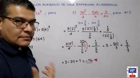 VALOR NUMÉRICO DE UNA EXPRESIÓN ALGEBRAICA Parte 2 YouTube