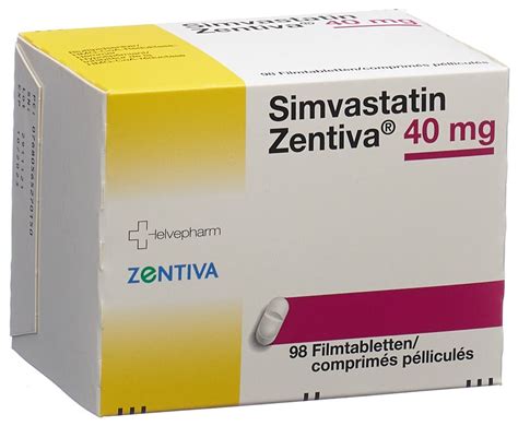 SIMVASTATINE Zentiva Cpr Pell 40 Mg Blist 98 Pce Commander En Ligne