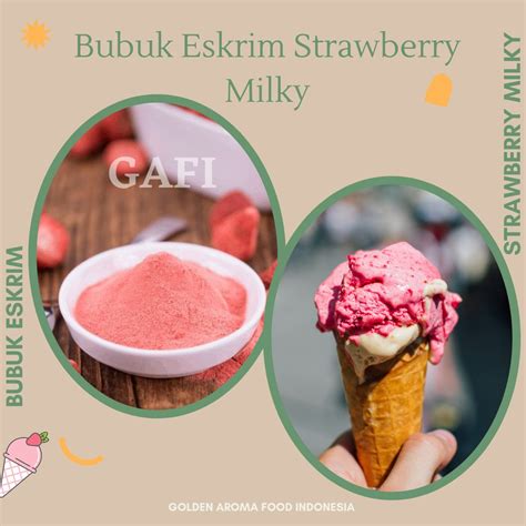 Jual Bubuk Eskrim Strawberry Milky Kg Murah Terdekat Premix Ice Cream