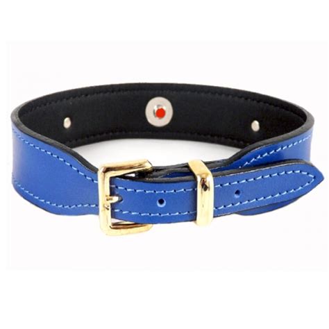 St Tropez Italian Leather Dog Collar Cobalt Blue Unique Dog Collars