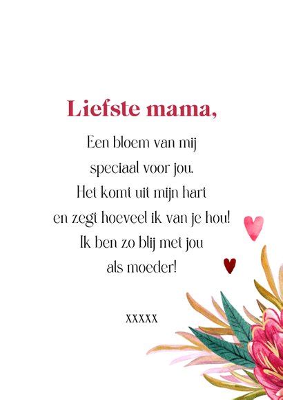 Stijlvolle Moederdagkaart Mom Botanisch Bloemen Kaartje2go