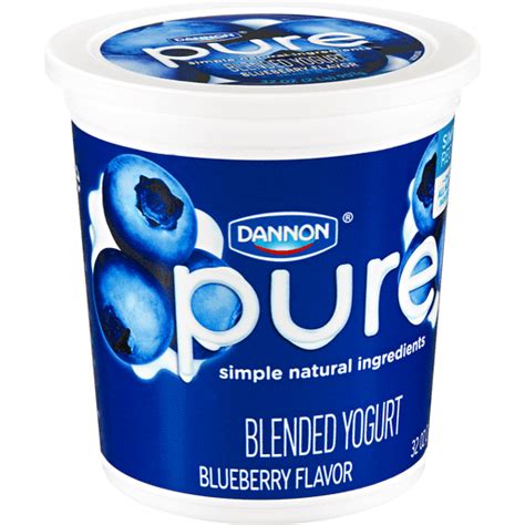 Dannon Pure Blueberry Blended Yogurt Flavored Sun Fresh