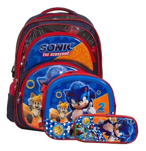 Mochila Infantil Masculina Costas Sonic Lancheira T Rmica Mercadolibre