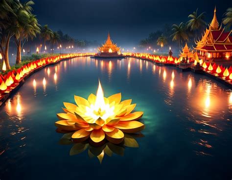 Premium Ai Image Colorful Loy Krathong Festival In Thailand