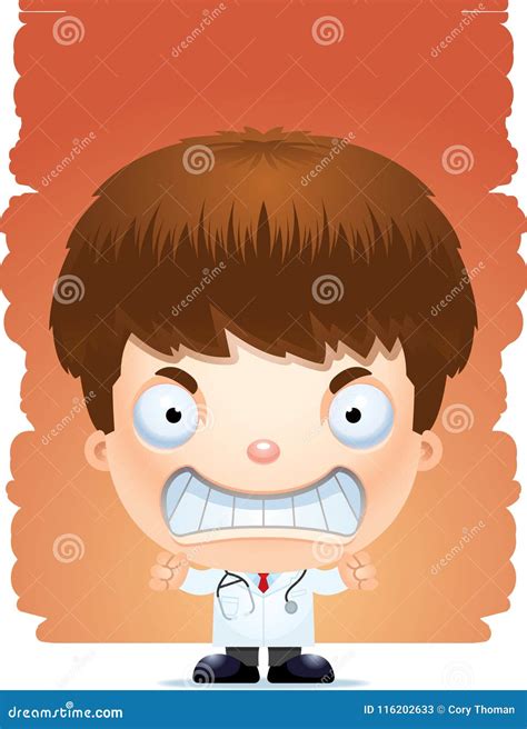 Angry Cartoon Boy Doctor stock vector. Illustration of youth - 116202633