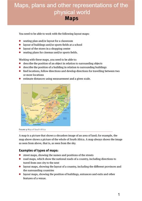 Mathematical Literacy Maps Plans And Other Representations Of The