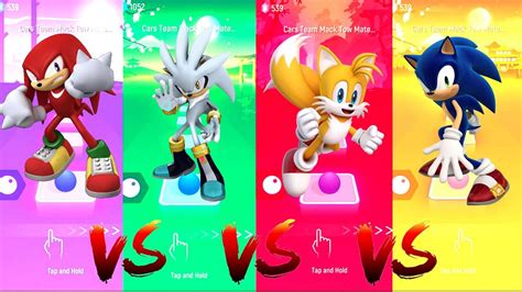 Knuckles Vs Silver Sonic Vs Tails Vs Sonic Tiles Hop Edm Rush Youtube