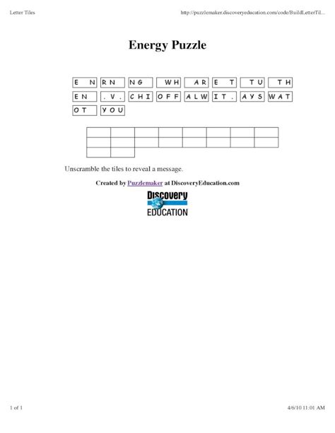 Pdf Unscramble The Tiles To Reveal A Message Pdf Fileenergy