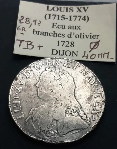 Monnaie Louis Xv Ecu Aux Branches D Olivier Dijon Atelier Tr S