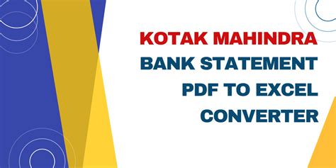 Kotak Mahindra Bank Statement PDF To Excel Converter