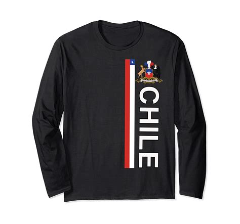 Chilean Sporty Flag And Emblem Design Long Sleeve T Shirt