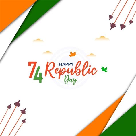 Premium Vector India 74 Republic Day Greeting Or Wishes Post Or