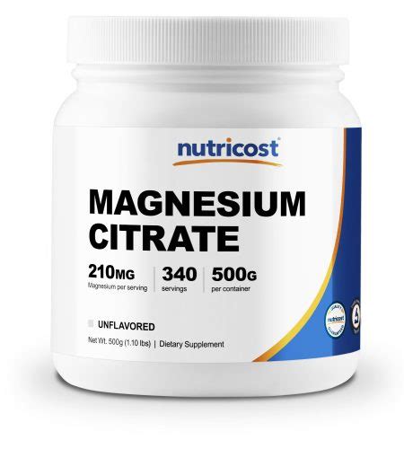 Nutricost Magnesium Citrate Powder 500 Grams Unflavored Non Gmo Ebay