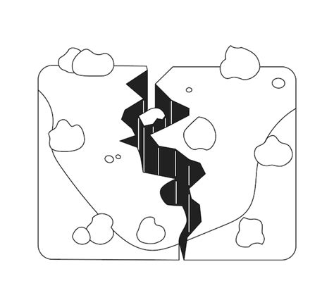 Premium Vector Earth Split Monochrome Flat Vector Object Earthquake