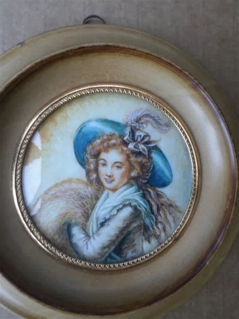 PEINTURE MINIATURE PORTRAIT FEMME fin XIX XXe d après Vigée Le Brun