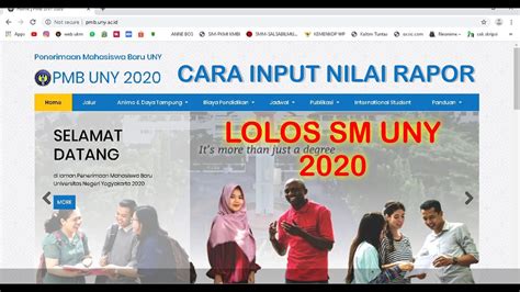 Cara Input Data Rapor Seleksi Mandiri Uny 2020 Youtube