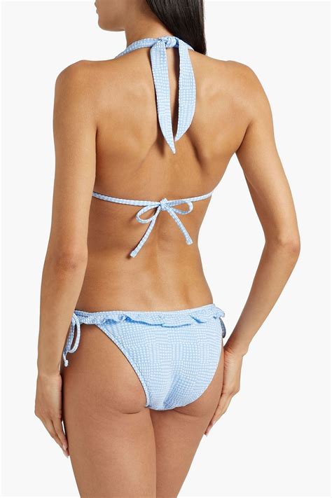 SEAFOLLY Ruffle Trimmed Polka Dot Low Rise Bikini Briefs THE OUTNET