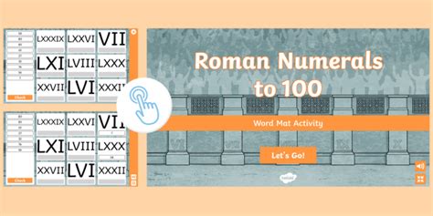 Roman Numerals To Interactive Word Mat Activity