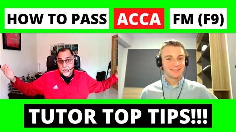 How To Pass Acca Fm F Top Tutor Exam Tips Acca Financial