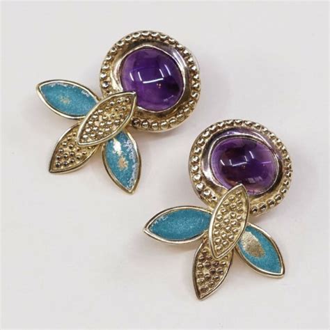 Mma Metropolitan Vermeil Gold Sterling 925 Silver Amethyst Flower