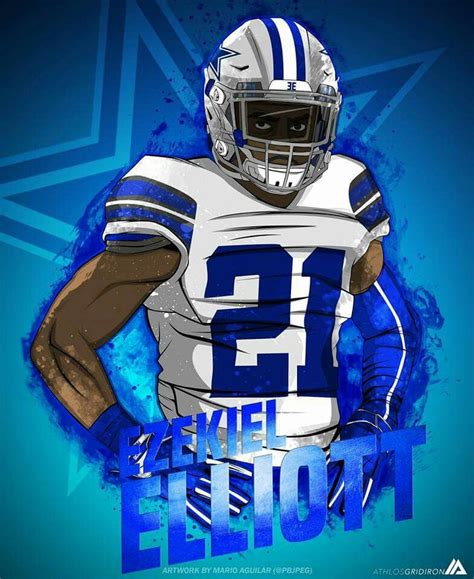 Ezekiel Elliott Fondos De Pantalla Dibujos Animados Fondo De Pantalla