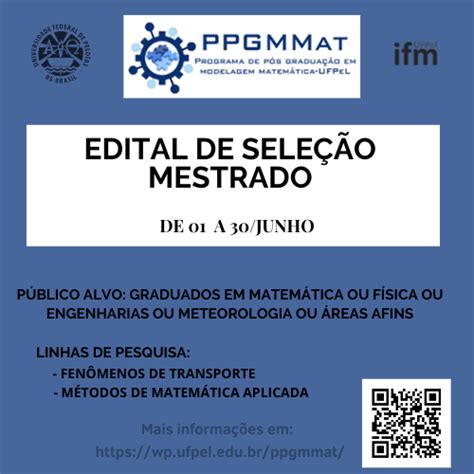 Programa De P S Gradua O Em Modelagem Matem Tica Editais